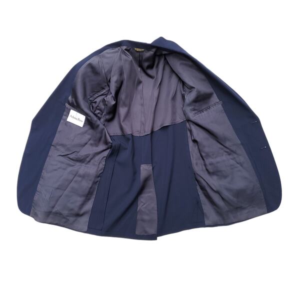 Vintage Adams Row Blue Blazer Jacket Sport Coat Polyester Fits a 42R - Picture 7 of 8